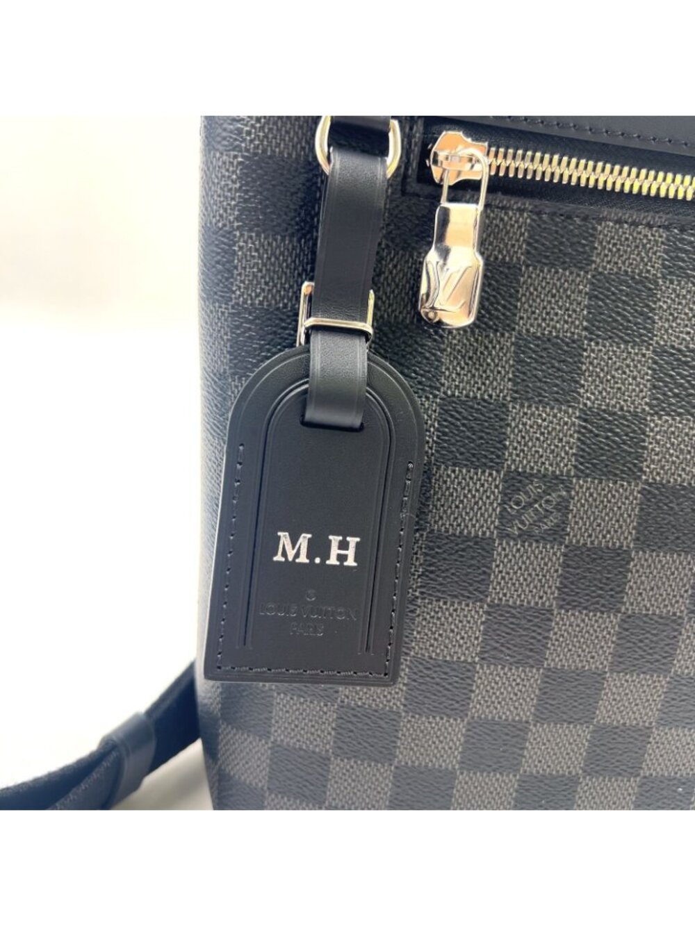 Louis Vuitton Mick PM Damier Graphite Initial Leather Black Shoulder Bag Silver - Picture 11 of 14